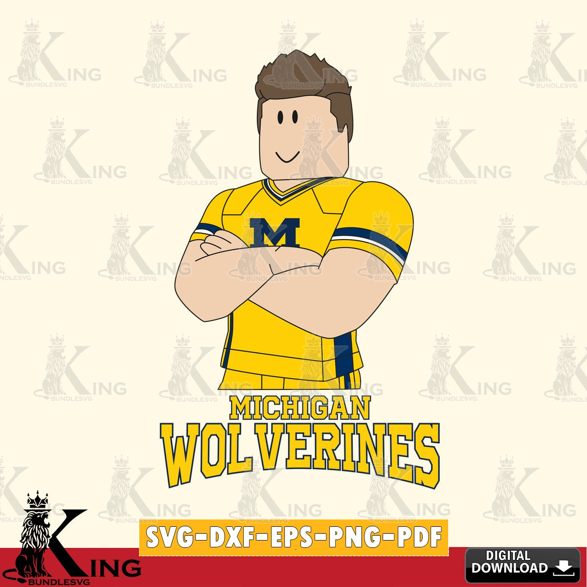 Michigan Wolverines Roblox Football SVG file , NCAA Cricut,  File cut , Digital Download , PDF File