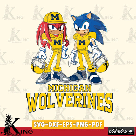 Michigan Wolverines Sonic And Knuckles Player Football SVG file, Vector , Digital Download , PDF File , Instant Download