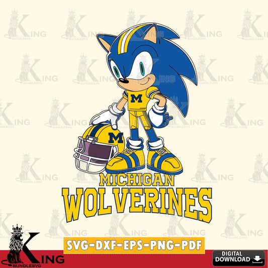 Michigan Wolverines Sonic Player Football SVG file, Vector , Digital Download , PDF File , Instant Download