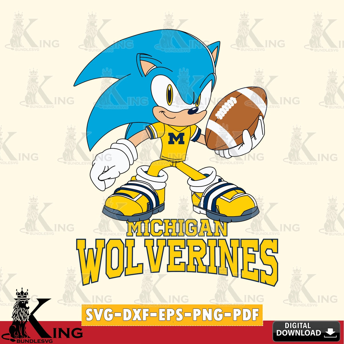 Michigan Wolverines Sonic Rugby SVG file, Vector , Digital Download , PDF File , Instant Download