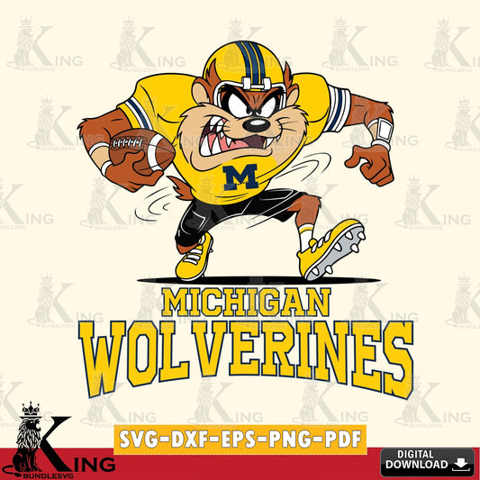 Michigan Wolverines Taz Football Helmet SVG file, Cut file  , Digital Download , Instant Download, Taz svg, NCAA svg
