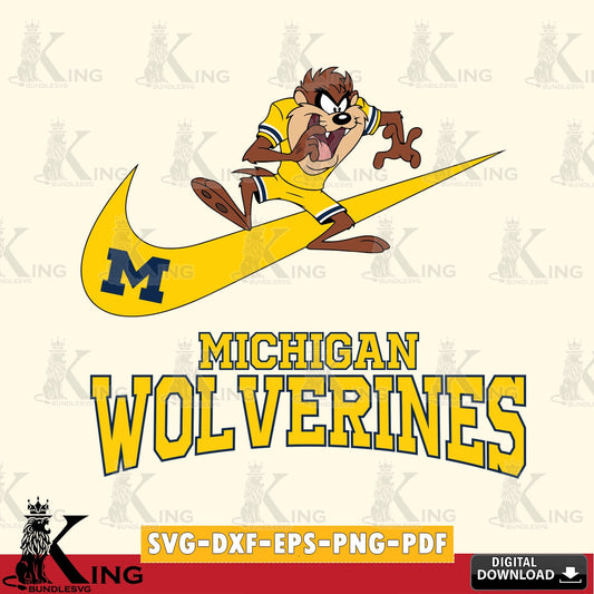 Michigan Wolverines Taz Football Nike SVG file, Cut file  , Digital Download , Instant Download, Taz svg, NCAA svg