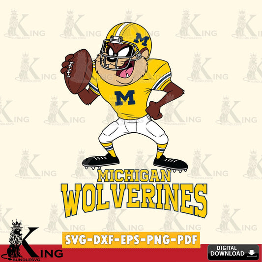 Michigan Wolverines Taz Football Player SVG file, Cut file  , Digital Download , Instant Download, Taz svg, NCAA svg