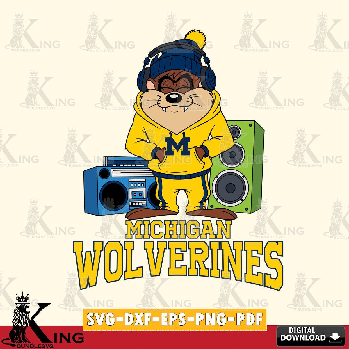 Michigan Wolverines Taz Hip Hop SVG file, Cut file  , Digital Download , Instant Download, Taz svg, NCAA svg