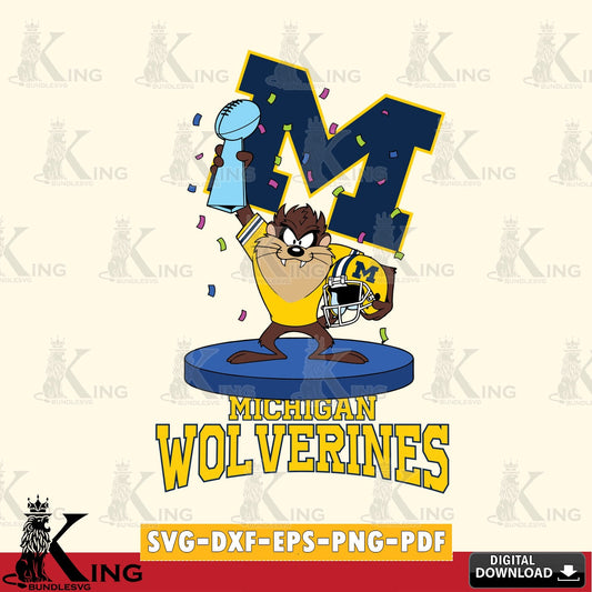 Michigan Wolverines Taz Trophy Podium SVG file, Cut file  , Digital Download , Instant Download, Taz svg, NCAA svg