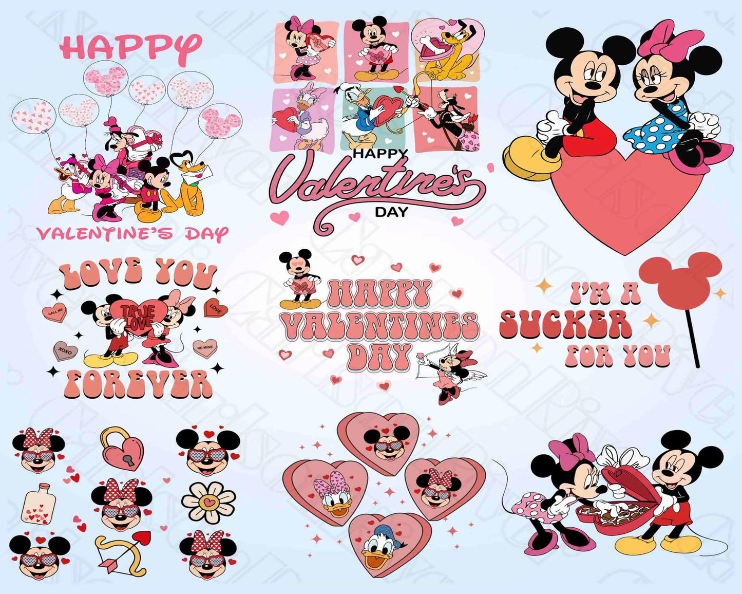 Mickey mouse Valentine Png bundle ,Cartoon Valentine Png Bundle, Be My Valentine Png, Valentine Mouse Story Png Bundle, Digital download , Instant Download