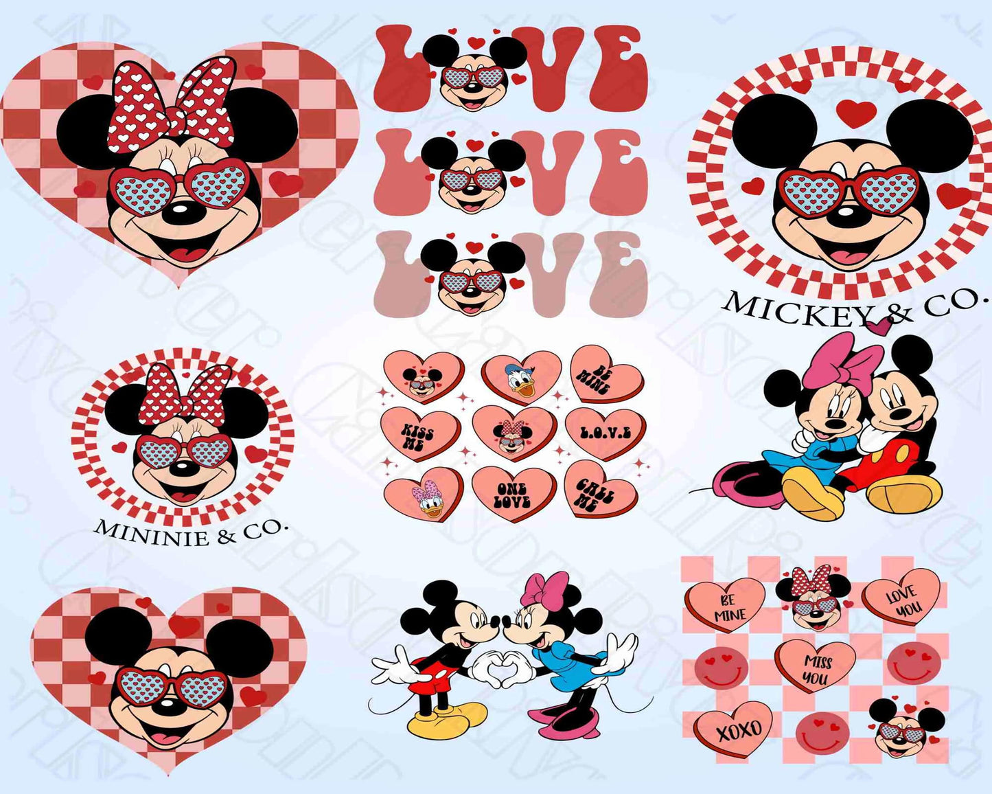 Mickey mouse Valentine Png bundle ,Cartoon Valentine Png Bundle, Be My Valentine Png, Valentine Mouse Story Png Bundle, Digital download , Instant Download