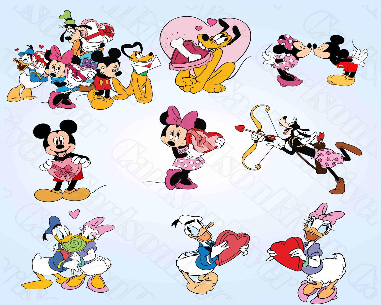 Mickey mouse Valentine Png bundle ,Cartoon Valentine Png Bundle, Be My Valentine Png, Valentine Mouse Story Png Bundle, Digital download , Instant Download