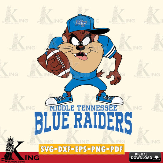Middle Tennessee Blue Raiders Đồng phục bóng đá Taz SVG file, Cut file  , Digital Download , Instant Download, Taz svg, NCAA svg