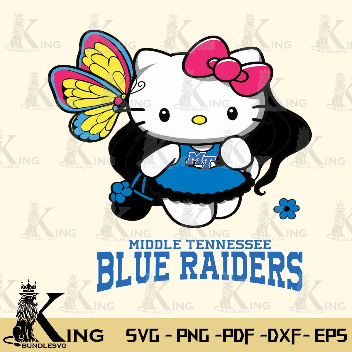 Middle Tennessee Blue Raiders Kitty Cartoon Svg Eps Dxf Png File, Digital Download