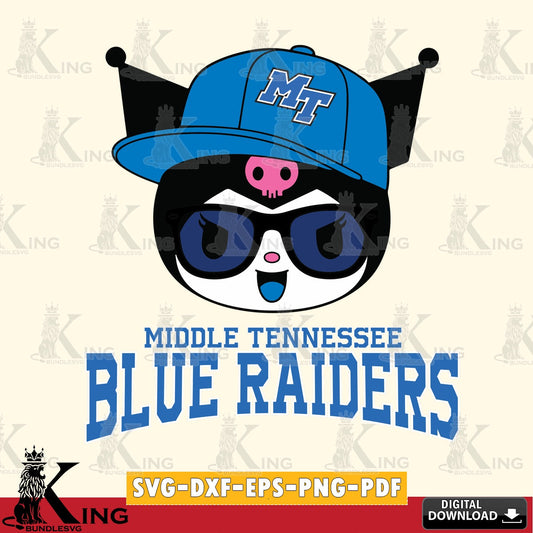 Middle Tennessee Blue Raiders Kuromi Football Cool SVG file, Cricut, Cut file  , Digital Download , Instant Download, Sanrio svg, Clipart