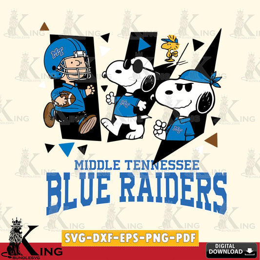 Middle Tennessee Blue Raiders Peanuts Joe Cool SVG, Cricut, Cut file  , Digital Download , Instant Download, Peanuts svg, NCAA svg, Football svg, Sport svg