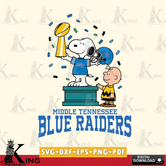 Middle Tennessee Blue Raiders Peanuts Winner SVG, Cricut, Cut file  , Digital Download , Instant Download, Peanuts svg, NCAA svg, Football svg, Sport svg