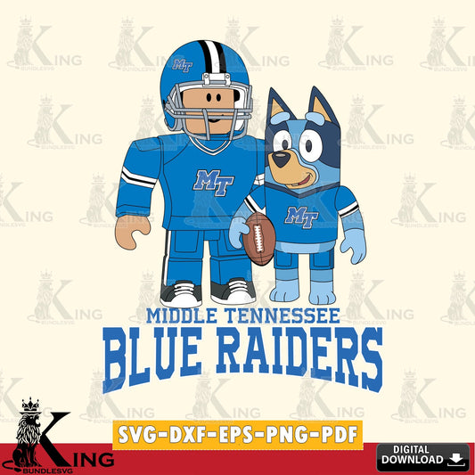 Middle Tennessee Blue Raiders Roblox & Bluey Football SVG file , NCAA Cricut,  File cut , Digital Download , PDF File