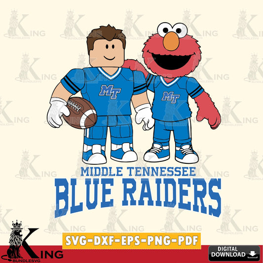Middle Tennessee Blue Raiders Roblox & Elmo Football SVG file , NCAA Cricut,  File cut , Digital Download , PDF File