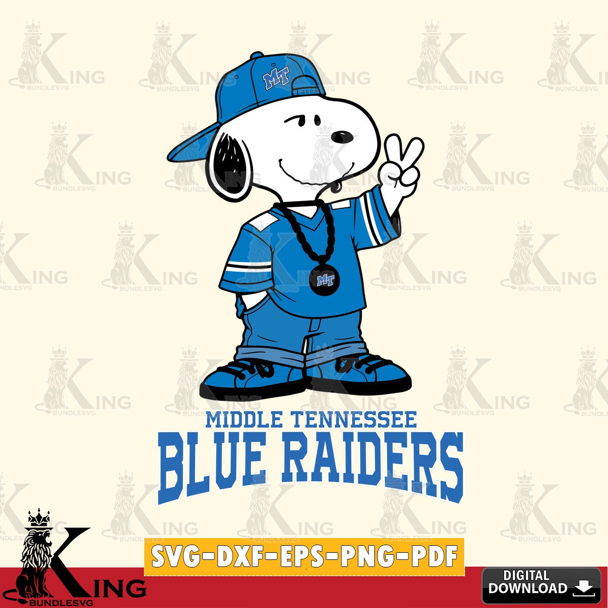 Middle Tennessee Blue Raiders Snoopy Say hi SVG, Cricut, Cut file  , Digital Download , Instant Download, Peanuts svg, NCAA svg, Football svg, Sport svg