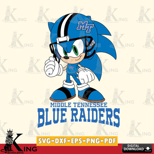 Middle Tennessee Blue Raiders Sonic Football Mascot SVG file, Vector , Digital Download , PDF File , Instant Download