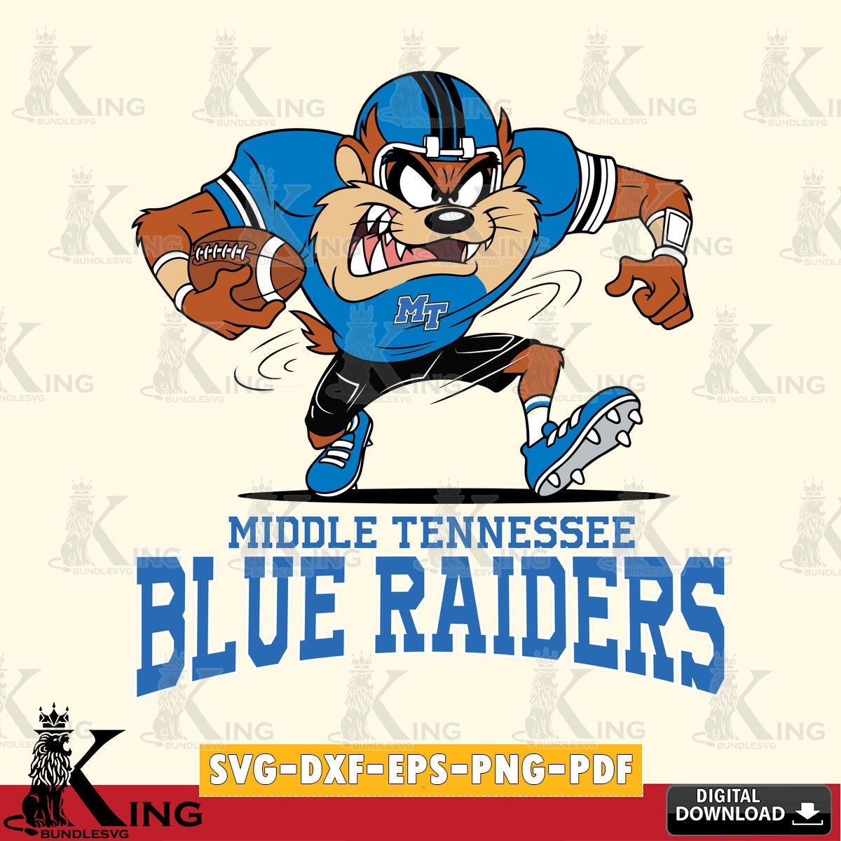 Middle Tennessee Blue Raiders Taz Football Helmet SVG file, Cut file  , Digital Download , Instant Download, Taz svg, NCAA svg