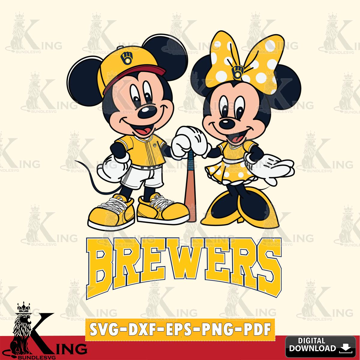 Milwaukee Brewers Mickey Minnie Mouse Sport SVG File, MLB for Cricut, Silhouette, Digital Download , file cut