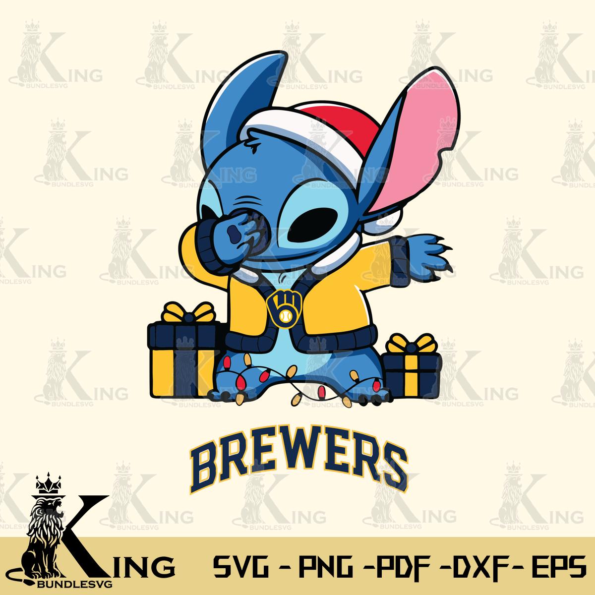 Milwaukee Brewers Stitch Merry Christmas Svg Eps Dxf Png File, Digital Download