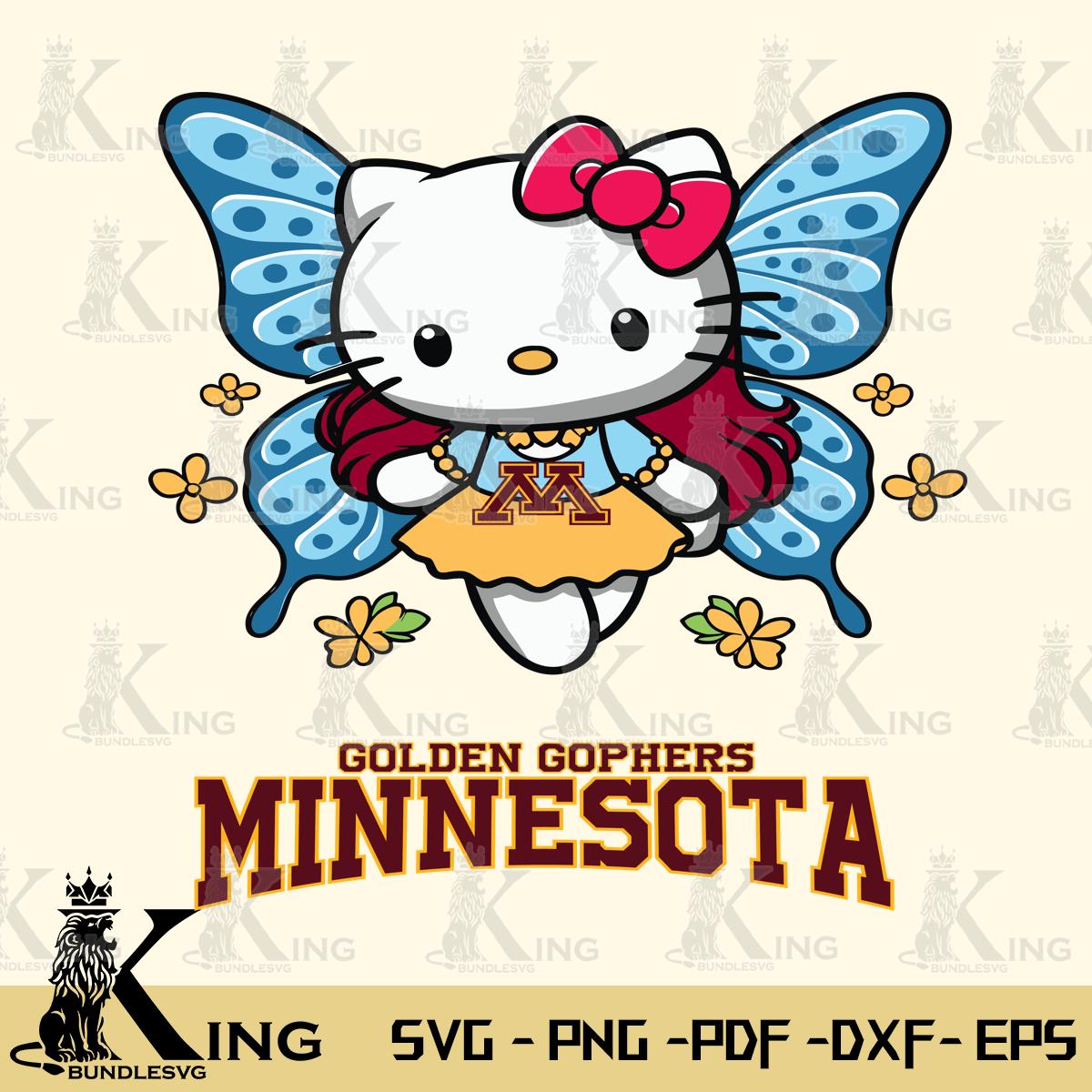 Minnesota Golden Gophers Butterfly Kitty Charm Svg Eps Dxf Png File, Digital Download