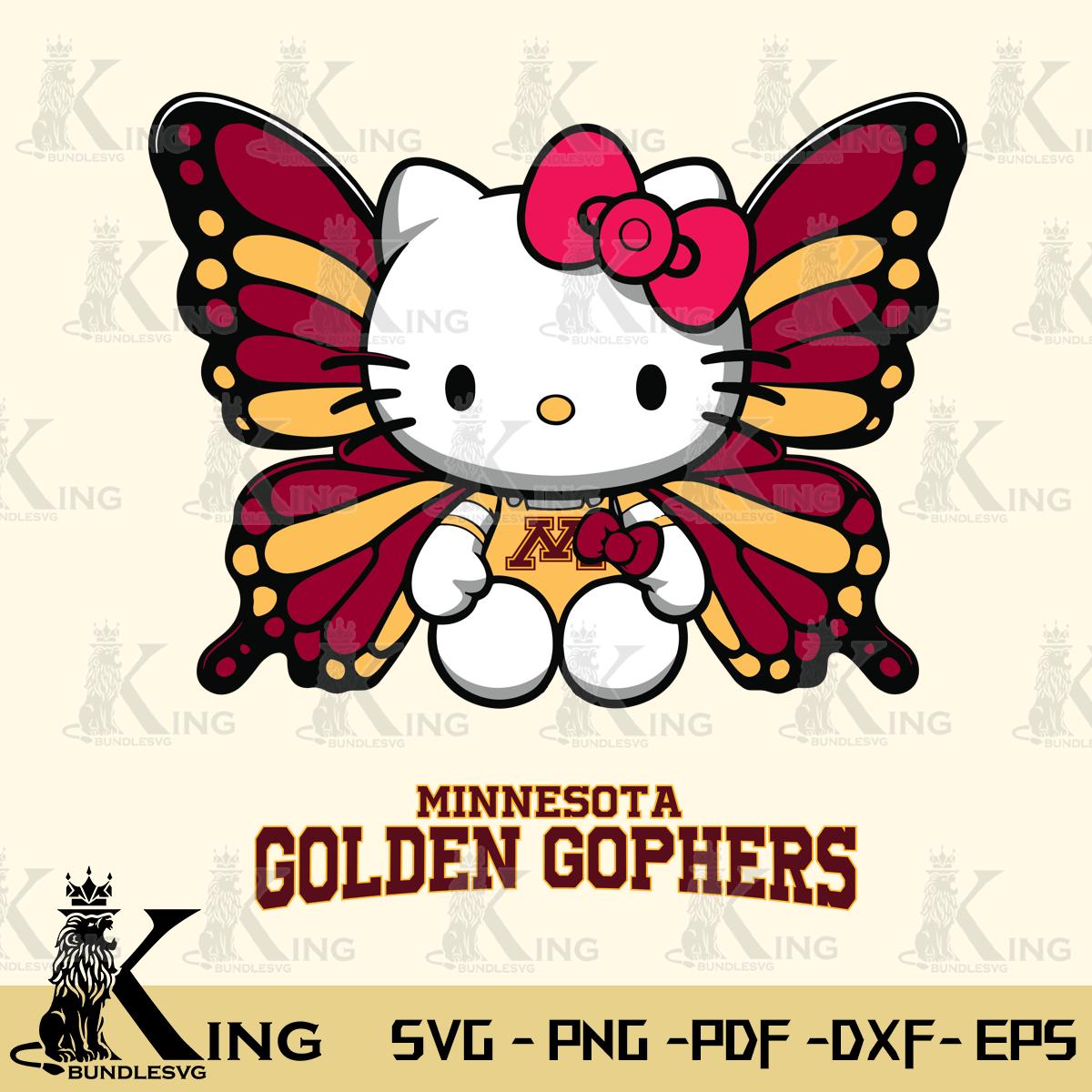 Minnesota Golden Gophers Butterfly Kitty Delight Svg Eps Dxf Png File, Digital Download