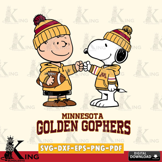 Minnesota Golden Gophers CharlieBrown Football Fist Bump SVG, Cricut, Cut file  , Digital Download , Instant Download, Peanuts svg, NCAA svg, Football svg, Sport svg