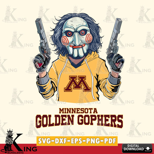 High-quality graphic of Minnesota Golden Gophers Jigsaw Billy Football, a crafting file for iron-on transfer and vinyl decals.