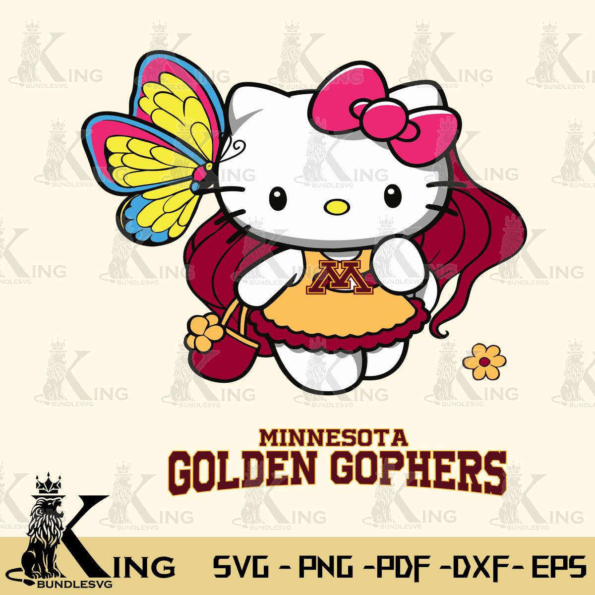 Minnesota Golden Gophers Kitty Cartoon Svg Eps Dxf Png File, Digital Download