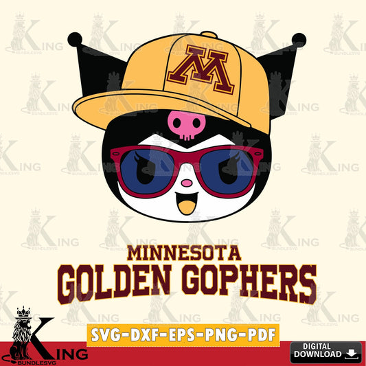 Minnesota Golden Gophers Kuromi Football Cool SVG file, Cricut, Cut file  , Digital Download , Instant Download, Sanrio svg, Clipart