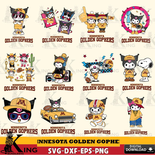 Minnesota Golden Gophers Kuromi Football Jersey NCAA Bundle SVG file, Cricut, Cut file  , Digital Download , Instant Download, Sanrio svg, Clipart