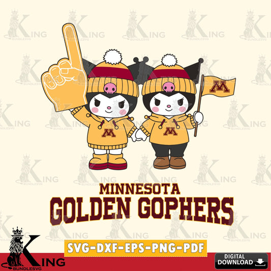 Minnesota Golden Gophers Kuromi rugby Fan SVG file, Cricut, Cut file  , Digital Download , Instant Download, Sanrio svg, Clipart
