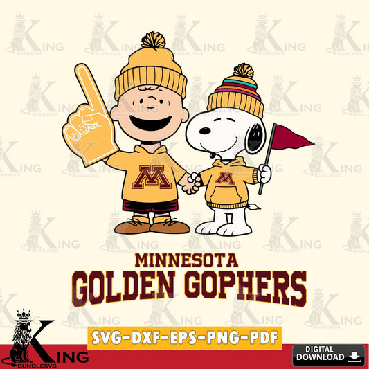 Minnesota Golden Gophers Peanuts Fan Gear SVG, Cricut, Cut file  , Digital Download , Instant Download, Peanuts svg, NCAA svg, Football svg, Sport svg