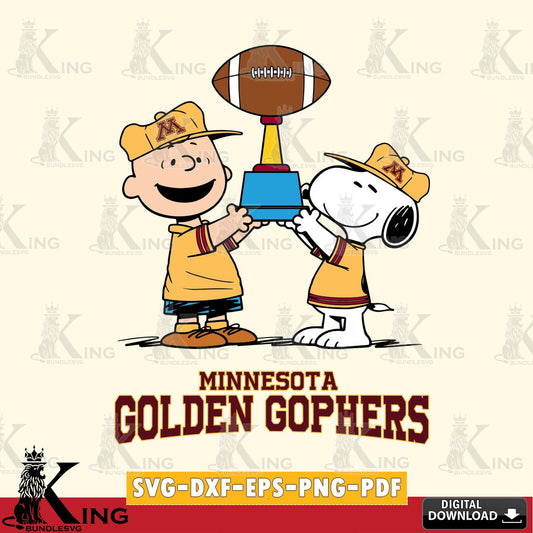Minnesota Golden Gophers Peanuts Football Trophy SVG, Cricut, Cut file  , Digital Download , Instant Download, Peanuts svg, NCAA svg, Football svg, Sport svg