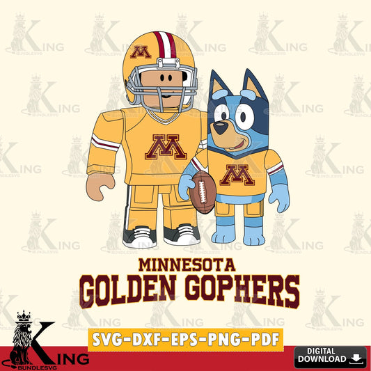 Minnesota Golden Gophers Roblox & Bluey Football SVG file , NCAA Cricut,  File cut , Digital Download , PDF File