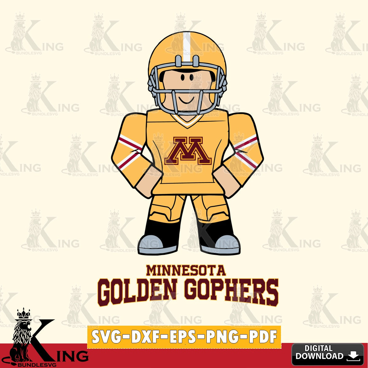 Minnesota Golden Gophers Roblox Cool Football SVG file , NCAA Cricut,  File cut , Digital Download , PDF File