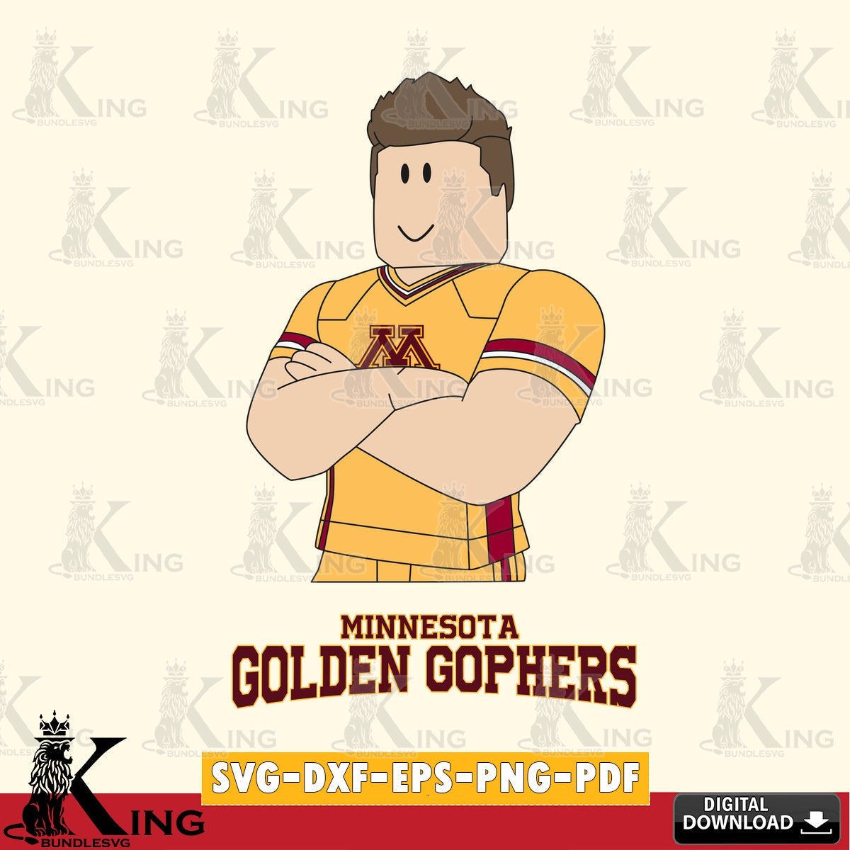 Minnesota Golden Gophers Roblox Football SVG file , NCAA Cricut,  File cut , Digital Download , PDF File