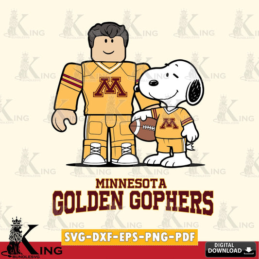 Minnesota Golden Gophers Roblox & Snoopy Football SVG file , NCAA Cricut,  File cut , Digital Download , PDF File