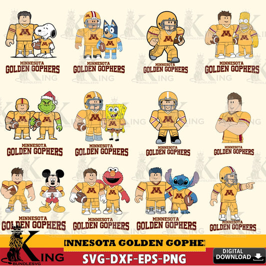 Minnesota Golden Gophers Roblox With Friends football NCAA Bundle SVG file , NCAA Cricut,  File cut , Digital Download , PDF File