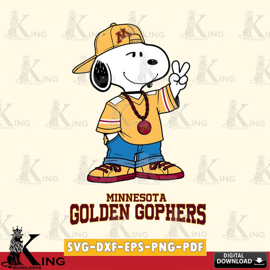 Minnesota Golden Gophers Snoopy Say hi SVG, Cricut, Cut file  , Digital Download , Instant Download, Peanuts svg, NCAA svg, Football svg, Sport svg