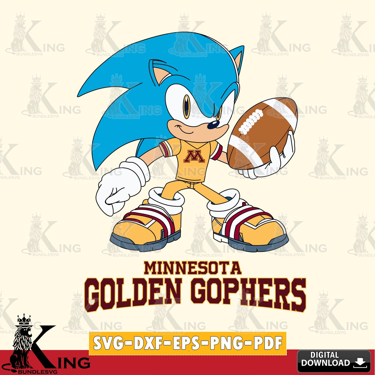 Vector design showing Minnesota Golden Gophers Sonic Rugby, a cut file ideal for vinyl projects and T-shirt printing