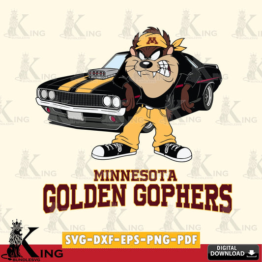 Minnesota Golden Gophers Taz Racing Car SVG file, Cut file  , Digital Download , Instant Download, Taz svg, NCAA svg
