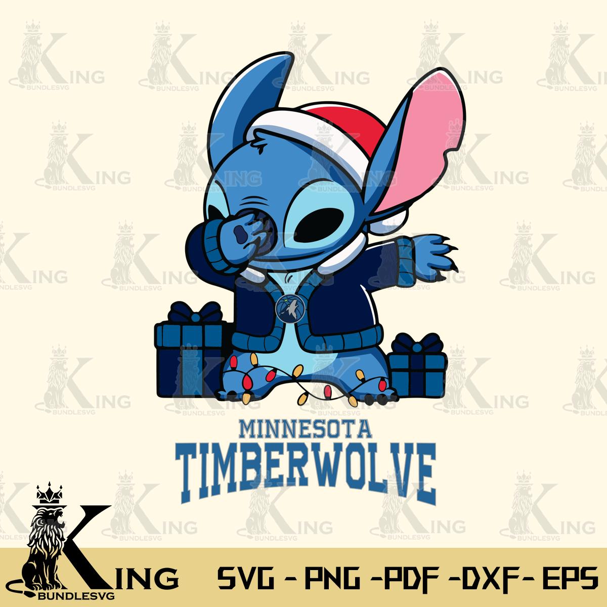 Minnesota Timberwolves Stitch Merry Christmas Svg Eps Dxf Png File, Digital Download