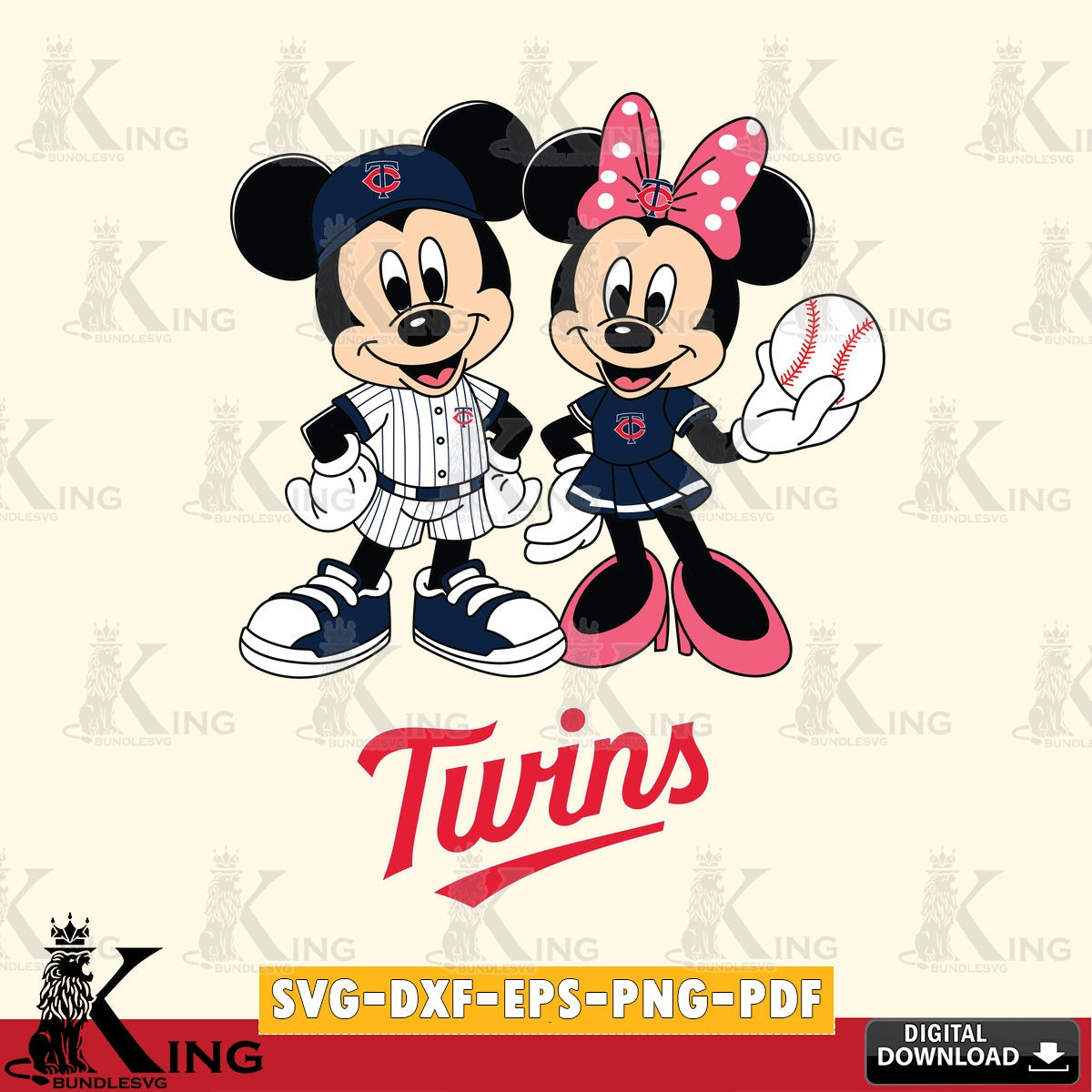 Minnesota Twins Baseball Mickey Minnie Mouse SVG file , For Cricut,  File cut , Digital Download , PDF File, Cut Files