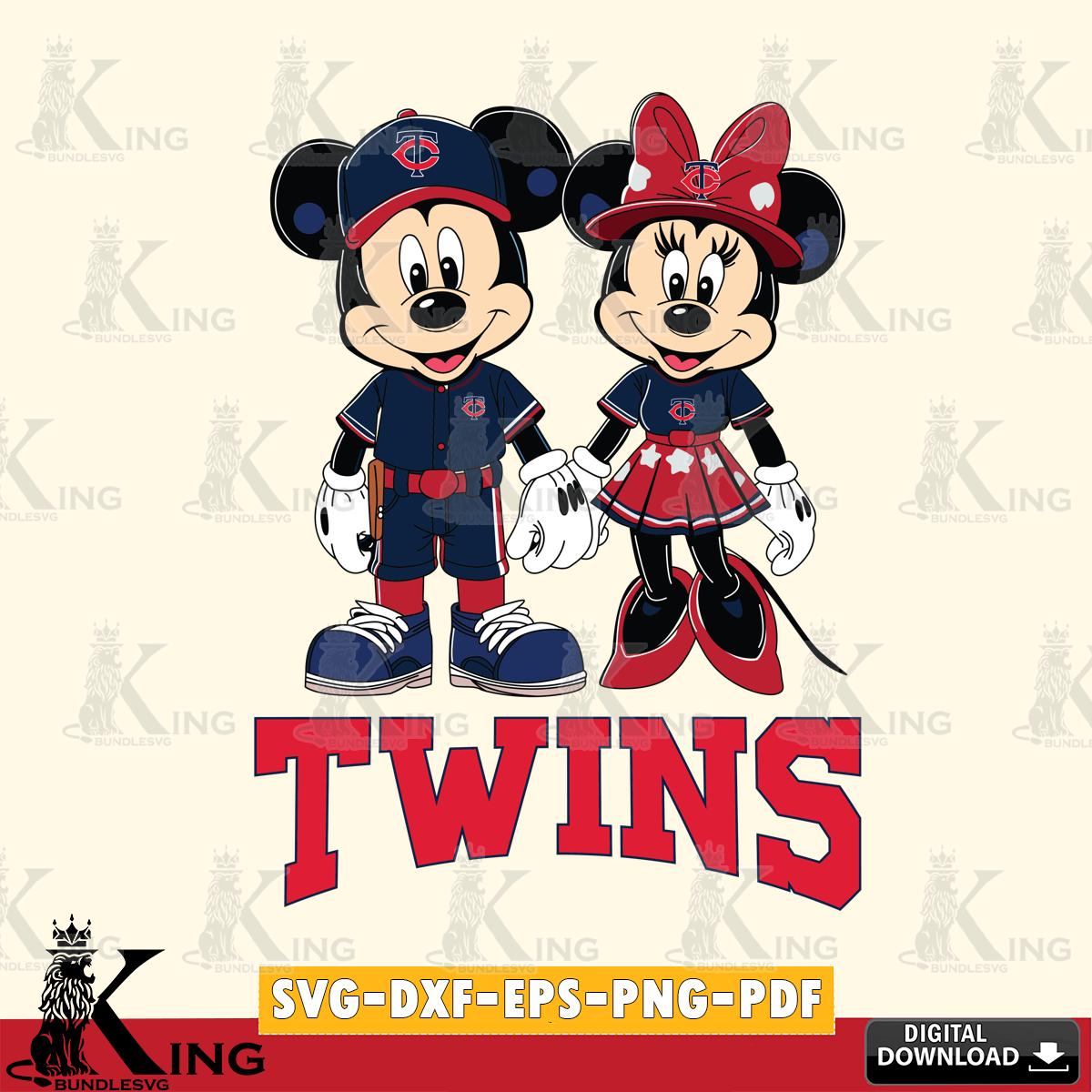 Minnesota Twins Mickey Minnie Baseball SVG File, MLB for Cricut, Silhouette, Digital Download , file cut