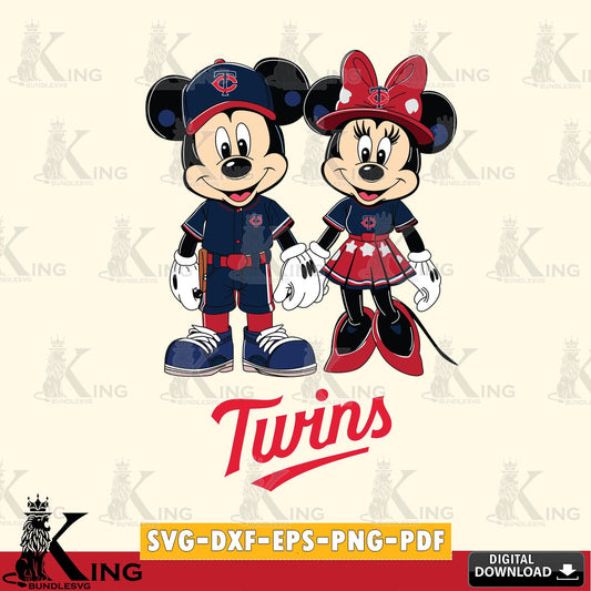 Minnesota Twins Mickey Minnie Baseball SVG file , For Cricut,  File cut , Digital Download , PDF File, Cut Files