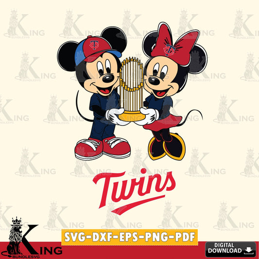 Minnesota Twins Mickey Minnie Mouse Champions SVG file , For Cricut,  File cut , Digital Download , PDF File, Cut Files