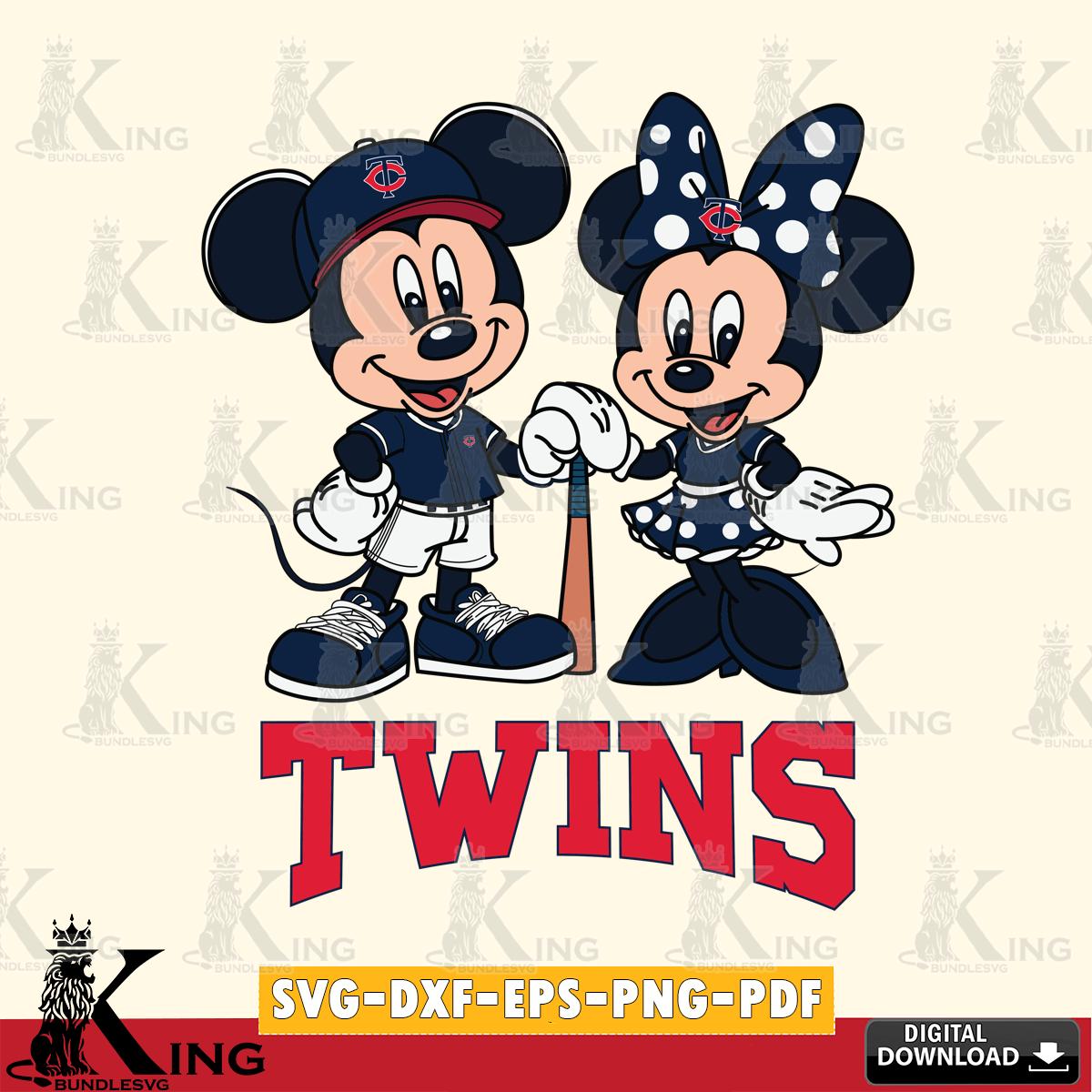 Minnesota Twins Mickey Minnie Mouse Sport SVG File, MLB for Cricut, Silhouette, Digital Download , file cut