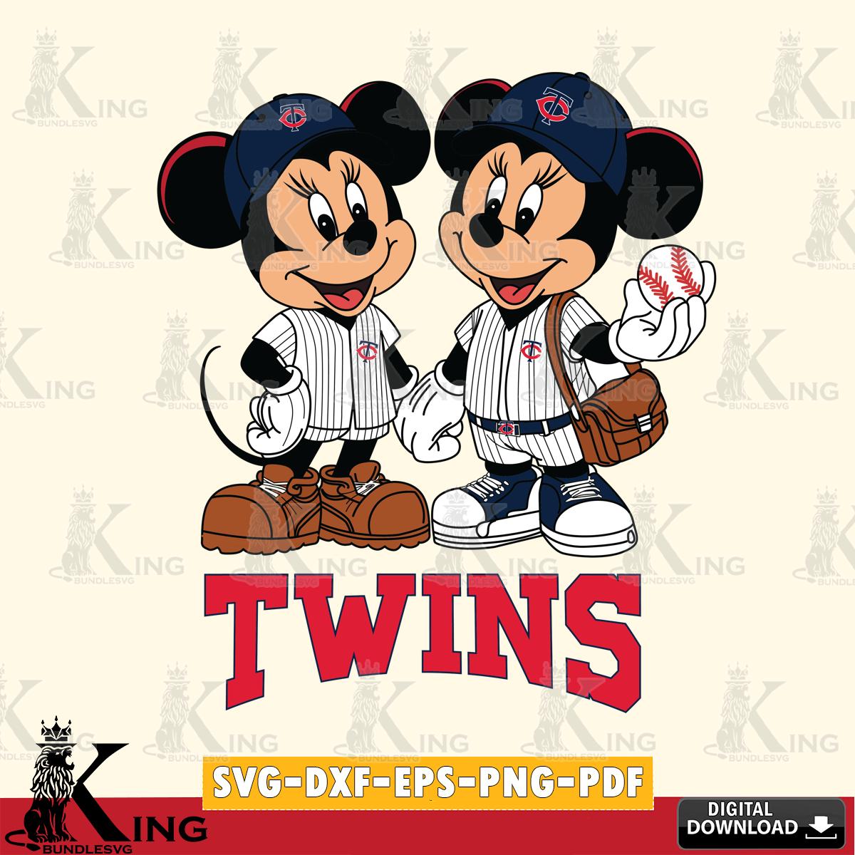 Minnesota Twins Mickey Minnie Mouse couple SVG File, MLB for Cricut, Silhouette, Digital Download , file cut