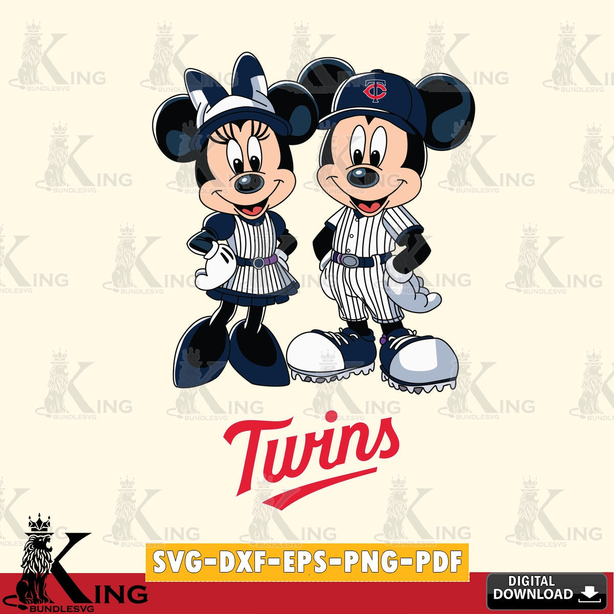 Minnesota Twins Mickey Minnie Sport SVG file , For Cricut,  File cut , Digital Download , PDF File, Cut Files